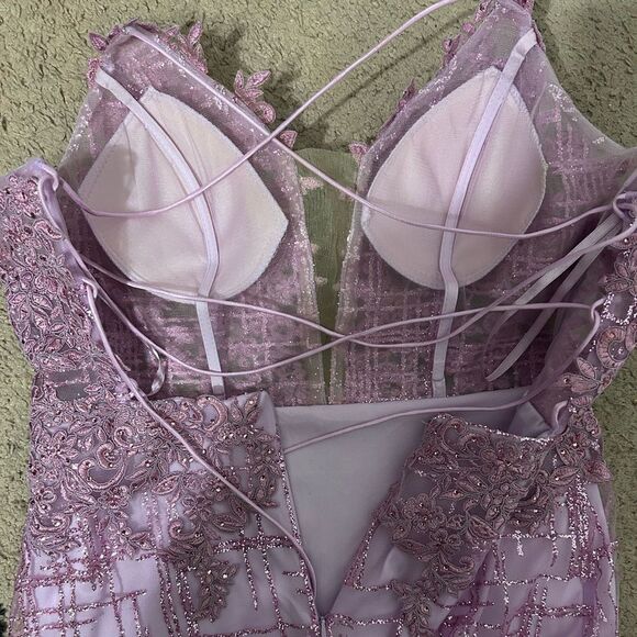 Elegant Lace Pink Prom / Honecoming Dress - Picture 12 of 14